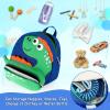 imageAccmor Toddler Backpack Harness with Safety Leash Cute Dinosaur Harnesses with Kids Anti Lost Wrist Link Mini Child Schoolbag with Wristband Tether Strap and Protection Leashes for Baby boys BlackDark BlueGreen Dinosaur