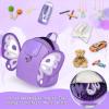 imageAccmor Toddler Backpack Harness with Safety Leash Cute Dinosaur Harnesses with Kids Anti Lost Wrist Link Mini Child Schoolbag with Wristband Tether Strap and Protection Leashes for Baby boys BlackPurple Butterfly