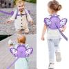 imageAccmor Toddler Backpack Harness with Safety Leash Cute Dinosaur Harnesses with Kids Anti Lost Wrist Link Mini Child Schoolbag with Wristband Tether Strap and Protection Leashes for Baby boys BlackPurple Butterfly