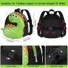 imageAccmor Toddler Backpack Harness with Safety Leash Cute Dinosaur Harnesses with Kids Anti Lost Wrist Link Mini Child Schoolbag with Wristband Tether Strap and Protection Leashes for Baby boys BlackBlackLightgreen Dinosaur