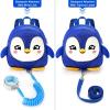 imageAccmor Toddler Backpack Harness with Safety Leash Cute Dinosaur Harnesses with Kids Anti Lost Wrist Link Mini Child Schoolbag with Wristband Tether Strap and Protection Leashes for Baby boys BlackBlue Penguin