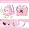 imageAccmor Toddler Backpack Harness with Safety Leash Cute Dinosaur Harnesses with Kids Anti Lost Wrist Link Mini Child Schoolbag with Wristband Tether Strap and Protection Leashes for Baby boys BlackBaby Pink Penguin