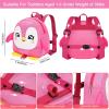 imageAccmor Toddler Backpack Harness with Safety Leash Cute Dinosaur Harnesses with Kids Anti Lost Wrist Link Mini Child Schoolbag with Wristband Tether Strap and Protection Leashes for Baby boys BlackPink Penguin