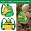 imageAccmor Toddler Backpack Harness with Safety Leash Cute Dinosaur Harnesses with Kids Anti Lost Wrist Link Mini Child Schoolbag with Wristband Tether Strap and Protection Leashes for Baby boys BlackYellowGreen Dinosaur