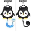imageAccmor Toddler Backpack Harness with Safety Leash Cute Dinosaur Harnesses with Kids Anti Lost Wrist Link Mini Child Schoolbag with Wristband Tether Strap and Protection Leashes for Baby boys BlackBlack Penguin