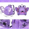 imageAccmor Toddler Backpack Harness with Safety Leash Cute Dinosaur Harnesses with Kids Anti Lost Wrist Link Mini Child Schoolbag with Wristband Tether Strap and Protection Leashes for Baby boys BlackPurple Butterfly