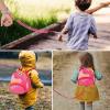 imageAccmor Toddler Backpack Harness with Safety Leash Cute Dinosaur Harnesses with Kids Anti Lost Wrist Link Mini Child Schoolbag with Wristband Tether Strap and Protection Leashes for Baby boys BlackPink Dinosaur