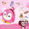 imageAccmor Toddler Backpack Harness with Safety Leash Cute Dinosaur Harnesses with Kids Anti Lost Wrist Link Mini Child Schoolbag with Wristband Tether Strap and Protection Leashes for Baby boys BlackPink Penguin