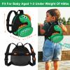 imageAccmor Toddler Backpack Harness with Safety Leash Cute Dinosaur Harnesses with Kids Anti Lost Wrist Link Mini Child Schoolbag with Wristband Tether Strap and Protection Leashes for Baby boys BlackBlackGreen Dinosaur  Green Link