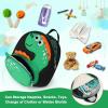 imageAccmor Toddler Backpack Harness with Safety Leash Cute Dinosaur Harnesses with Kids Anti Lost Wrist Link Mini Child Schoolbag with Wristband Tether Strap and Protection Leashes for Baby boys BlackBlackGreen Dinosaur  Green Link