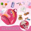 imageAccmor Toddler Backpack Harness with Safety Leash Cute Dinosaur Harnesses with Kids Anti Lost Wrist Link Mini Child Schoolbag with Wristband Tether Strap and Protection Leashes for Baby boys BlackPink Dinosaur