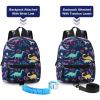 imageAccmor Toddler Backpack Leash Mini Child Backpack with Anti Lost Wrist Link Cute Kids Backpack Walking Harness for Outdoor Travel Adorable Excavator Backpack Tether for Baby Boys Girls Ages 13Navy BlueDinosaur  Blue Link