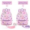 imageAccmor Toddler Backpack Leash Mini Child Backpack with Anti Lost Wrist Link Cute Kids Backpack Walking Harness for Outdoor Travel Adorable Excavator Backpack Tether for Baby Boys Girls Ages 13Pink Purple  Pink Link