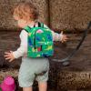 imageAccmor Toddler Backpack Leash with Anti Lost Wrist Link Cute Mini Child Walking Harnesses Keep Kids Close Back Pack Rope Tether Rein for Baby Boys BlueExcavatorGreenDino  Green Link