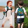 imageAccmor Toddler Backpack Leash with Anti Lost Wrist Link Cute Mini Child Walking Harnesses Keep Kids Close Back Pack Rope Tether Rein for Baby Boys BlueExcavatorArmy GreenDino  Green Link