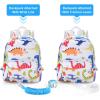 imageAccmor Toddler Backpack Leash with Anti Lost Wrist Link Cute Mini Child Walking Harnesses Keep Kids Close Back Pack Rope Tether Rein for Baby Boys BlueExcavatorWhiteDino  Blue Link