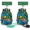 imageAccmor Toddler Backpack Leash with Anti Lost Wrist Link Cute Mini Child Walking Harnesses Keep Kids Close Back Pack Rope Tether Rein for Baby Boys BlueExcavatorArmy GreenDino  Green Link