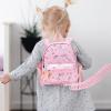 imageAccmor Toddler Backpack Leash with Anti Lost Wrist Link Cute Mini Child Walking Harnesses Keep Kids Close Back Pack Rope Tether Rein for Baby Boys BlueExcavatorPinkUnicorn  Pink Link