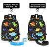 imageAccmor Toddler Backpack Leash with Anti Lost Wrist Link Cute Mini Child Walking Harnesses Keep Kids Close Back Pack Rope Tether Rein for Baby Boys BlueExcavatorBlackLeaf Dino  Blue Link