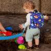 imageAccmor Toddler Backpack Leash with Anti Lost Wrist Link Cute Mini Child Walking Harnesses Keep Kids Close Back Pack Rope Tether Rein for Baby Boys BlueExcavatorBlueLeaf Dino  Blue Link