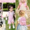 imageAccmor Toddler Backpack Leash with Anti Lost Wrist Link Cute Mini Child Walking Harnesses Keep Kids Close Back Pack Rope Tether Rein for Baby Boys BlueExcavatorPinkUnicorn  Pink Link