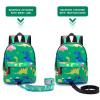 imageAccmor Toddler Backpack Leash with Anti Lost Wrist Link Cute Mini Child Walking Harnesses Keep Kids Close Back Pack Rope Tether Rein for Baby Boys BlueExcavatorGreenDino  Green Link