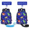 imageAccmor Toddler Backpack Leash with Anti Lost Wrist Link Cute Mini Child Walking Harnesses Keep Kids Close Back Pack Rope Tether Rein for Baby Boys BlueExcavatorBlueLeaf Dino  Blue Link