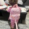imageAccmor Toddler Backpack Leash with Anti Lost Wrist Link Cute Mini Child Walking Harnesses Keep Kids Close Back Pack Rope Tether Rein for Baby Boys BlueExcavatorPinkUnicorn  Pink Link