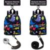 imageAccmor Toddler Backpack Leash with Anti Lost Wrist Link Cute Mini Child Walking Harnesses Keep Kids Close Back Pack Rope Tether Rein for Baby Boys BlueExcavatorBlackDino  Black Link