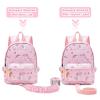 imageAccmor Toddler Backpack Leash with Anti Lost Wrist Link Cute Mini Child Walking Harnesses Keep Kids Close Back Pack Rope Tether Rein for Baby Boys BlueExcavatorPinkUnicorn  Pink Link