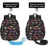 imageAccmor Toddler Backpack Leash with Child Anti Lost Wrist Link Mini Kids Back Pack Walking Harnesses Leashes for Travel Small Excavator Backpack Tether for Baby Boys Ages 13Black