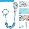 imageAccmor Toddler Harness Leash Reflective Kid Harness with Anti Lost Wrist Link Child Walking Harness Kids Leash Wristband Belt with Lock for Baby Boys Girls to Outdoor TravelBlueReflect Light