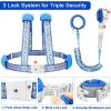 imageAccmor Toddler Harness Leash Reflective Kid Harness with Anti Lost Wrist Link Child Walking Harness Kids Leash Wristband Belt with Lock for Baby Boys Girls to Outdoor TravelDark BlueReflect Light