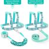 imageAccmor Toddler Harness Leash Reflective Kid Harness with Anti Lost Wrist Link Child Walking Harness Kids Leash Wristband Belt with Lock for Baby Boys Girls to Outdoor TravelGreenReflect light