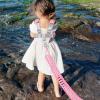 imageAccmor Toddler Harness Leash Reflective Kid Harness with Anti Lost Wrist Link Child Walking Harness Kids Leash Wristband Belt with Lock for Baby Boys Girls to Outdoor TravelPinkGray