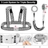 imageAccmor Toddler Harness Leash Reflective Kid Harness with Anti Lost Wrist Link Child Walking Harness Kids Leash Wristband Belt with Lock for Baby Boys Girls to Outdoor TravelBlackReflect light