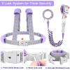 imageAccmor Toddler Harness Leash Reflective Kid Harness with Anti Lost Wrist Link Child Walking Harness Kids Leash Wristband Belt with Lock for Baby Boys Girls to Outdoor TravelPurpleReflect light