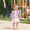 imageAccmor Toddler Leash Backpack with Anti Lost Wrist Link 4 in 1 Children Back Pack Cute Peach Safety Walking Harness Bag Kids Travel Essential Mini Rucksack with Strap Tether for Baby GirlsPurplePeach
