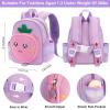 imageAccmor Toddler Leash Backpack with Anti Lost Wrist Link 4 in 1 Children Back Pack Cute Peach Safety Walking Harness Bag Kids Travel Essential Mini Rucksack with Strap Tether for Baby GirlsPurplePeach