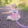 imageAccmor Toddler Leash Backpack with Anti Lost Wrist Link 4 in 1 Children Back Pack Cute Peach Safety Walking Harness Bag Kids Travel Essential Mini Rucksack with Strap Tether for Baby GirlsPurplePeach