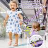 imageAccmor Toddler Leash with Key Lock 2 in 1 Upgraded Anti Lost Wrist Link 2 Packs Reflective Baby Leash with 360 Degree Rotating Connector and Adjustable Bracelet for Boys Girls Outdoor Travel 656ftDark Blue  Purple