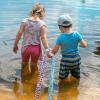 imageAccmor Toddler Leash with Key Lock 2 in 1 Upgraded Anti Lost Wrist Link 2 Packs Reflective Baby Leash with 360 Degree Rotating Connector and Adjustable Bracelet for Boys Girls Outdoor Travel 656ftDark Blue  Purple