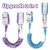 imageAccmor Toddler Leash with Key Lock 2 in 1 Upgraded Anti Lost Wrist Link 2 Packs Reflective Baby Leash with 360 Degree Rotating Connector and Adjustable Bracelet for Boys Girls Outdoor Travel 656ftDark Blue  Purple