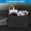 imageAccmor Universal Car Side Pocket Organizer PU Leather Car Pocket Pouch for Car Seat Door Window Console Multifunctional Car Organizer Accessories for Phone Sunglasses Keys Cards blackblack