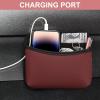imageAccmor Universal Car Side Pocket Organizer PU Leather Car Pocket Pouch for Car Seat Door Window Console Multifunctional Car Organizer Accessories for Phone Sunglasses Keys Cards blackred