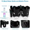 imageAccmor Universal Cup Holder Stroller Cup Holder 360 Rotatable Large Caliber Designed Bottle Holder for Stroller Bike Wheelchair Walker Scooter BlackDouble HolderPhone Holder