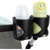 imageAccmor Universal Cup Holder Stroller Cup Holder 360 Rotatable Large Caliber Designed Bottle Holder for Stroller Bike Wheelchair Walker Scooter BlackDouble Holder