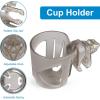 imageAccmor Universal Cup Holder Stroller Cup Holder 360 Rotatable Large Caliber Designed Bottle Holder for Stroller Bike Wheelchair Walker Scooter BlackTransparent Grey