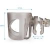 imageAccmor Universal Cup Holder Stroller Cup Holder 360 Rotatable Large Caliber Designed Bottle Holder for Stroller Bike Wheelchair Walker Scooter BlackTransparent Grey