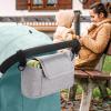 imageAccmor Universal Stroller Organizer Stroller Bag Caddy Organizer Stroller Organizer Accessories for Uppababy Baby Jogger Nuna Doona Britax StrollersGrey